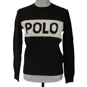 NEW POLO RALPH LAUREN WOOL CASHMERE SWEATER BLACK MSRP $168 - S/P
